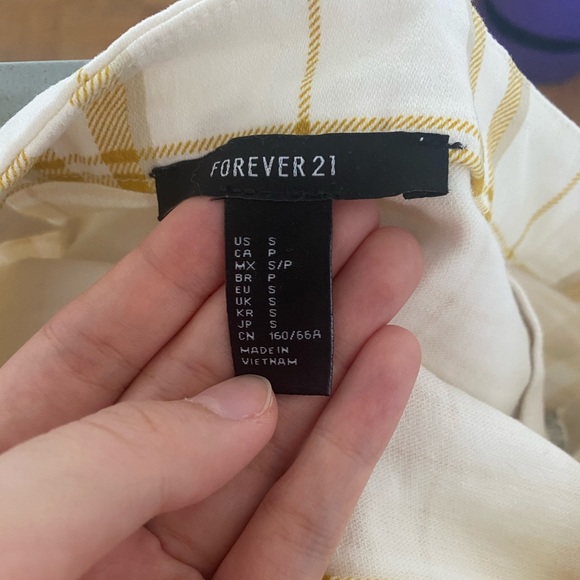 Forever 21 Yellow Stretch Denim Plaid Skirt - Picture 5 of 5